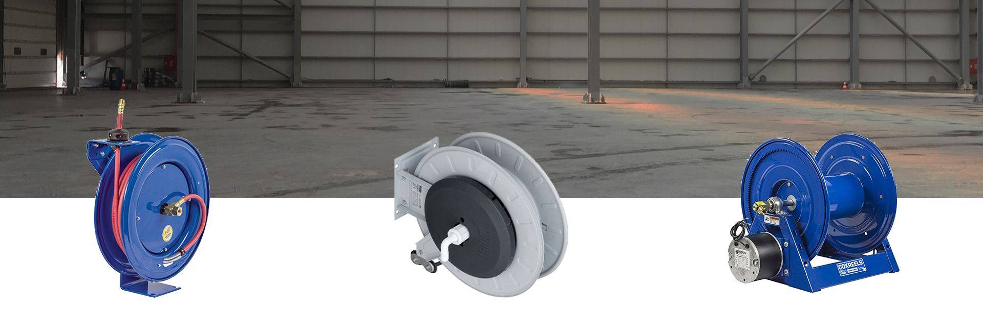 three hose reels
